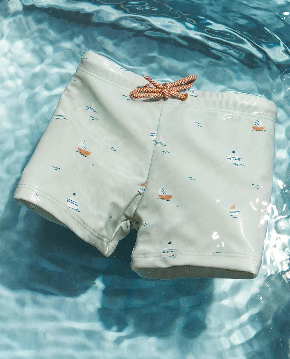 BOAT PRINT SWIMMING TRUNKS