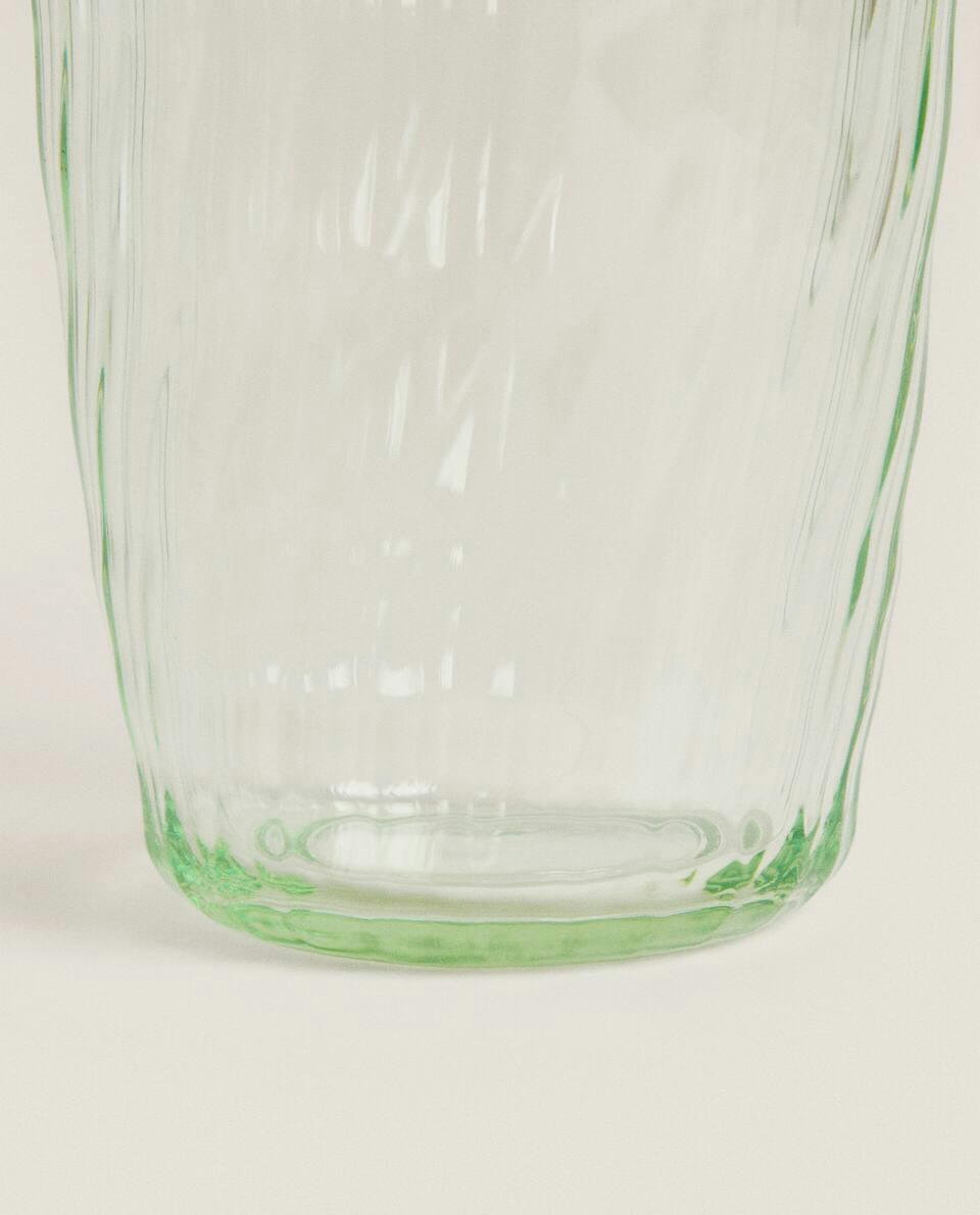 COLOURED TUMBLER WITH LINES