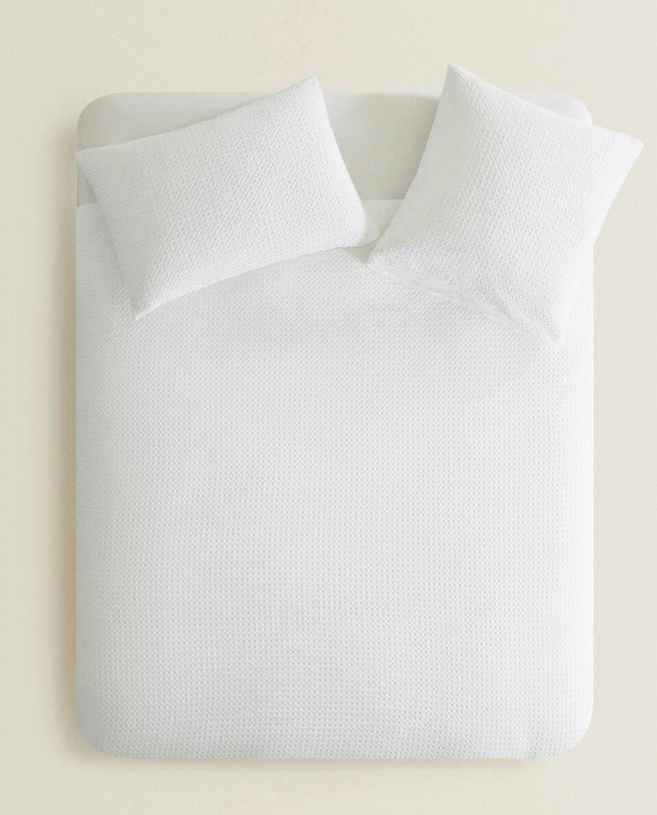 WAFFLE-KNIT DUVET COVER