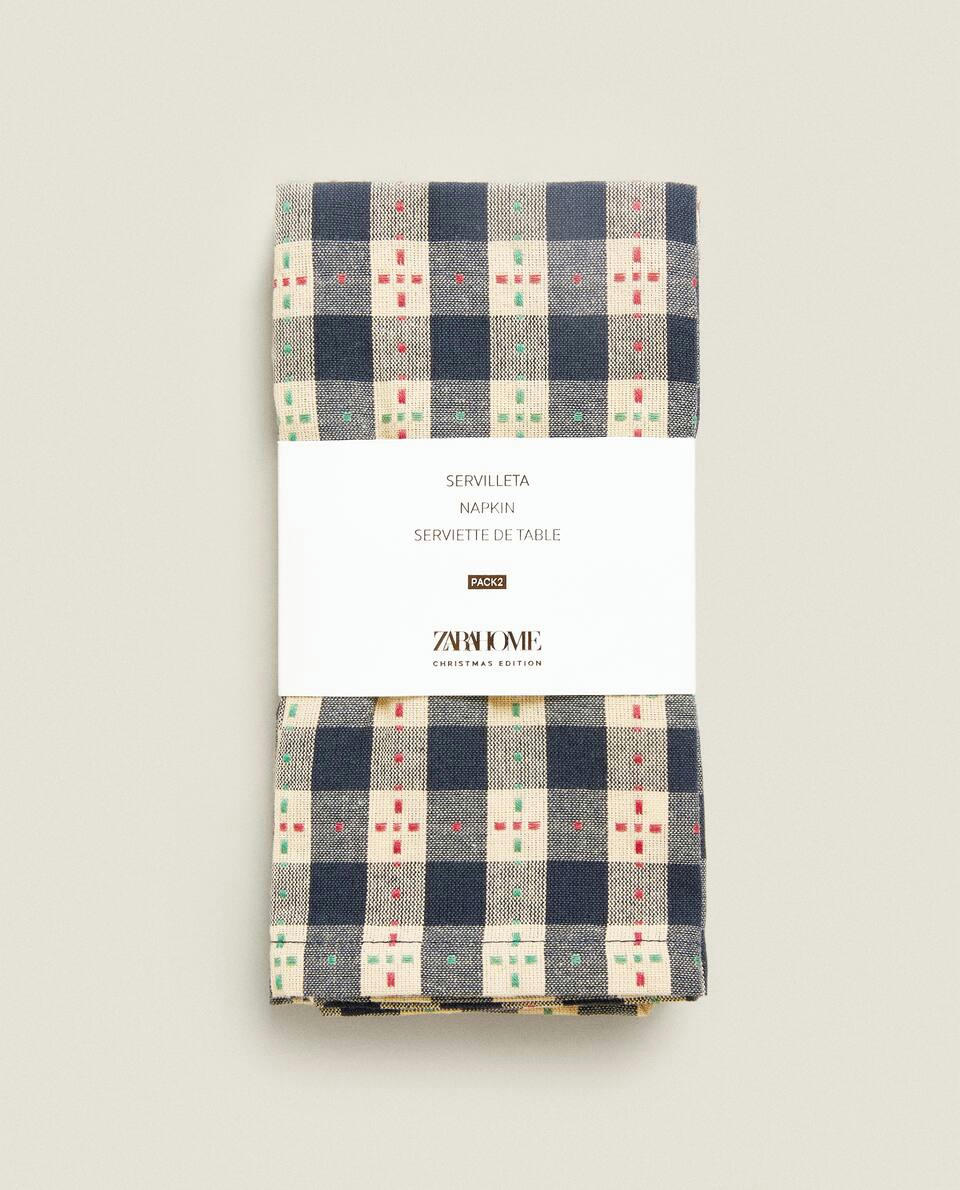 PACK OF CHECK CHRISTMAS NAPKINS (PACK OF 2)