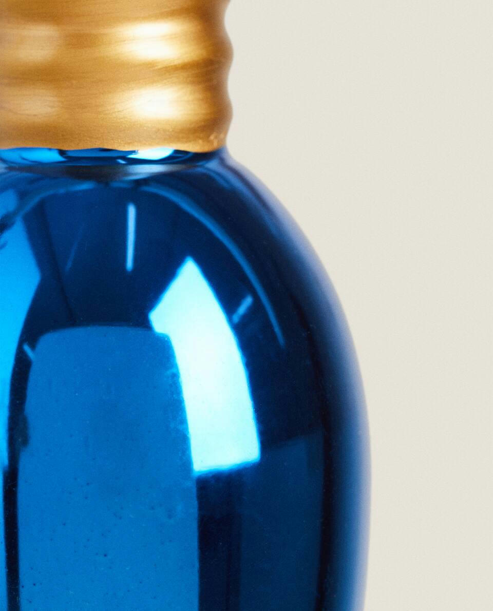 GLASS LIGHT BULB CHRISTMAS DECORATION