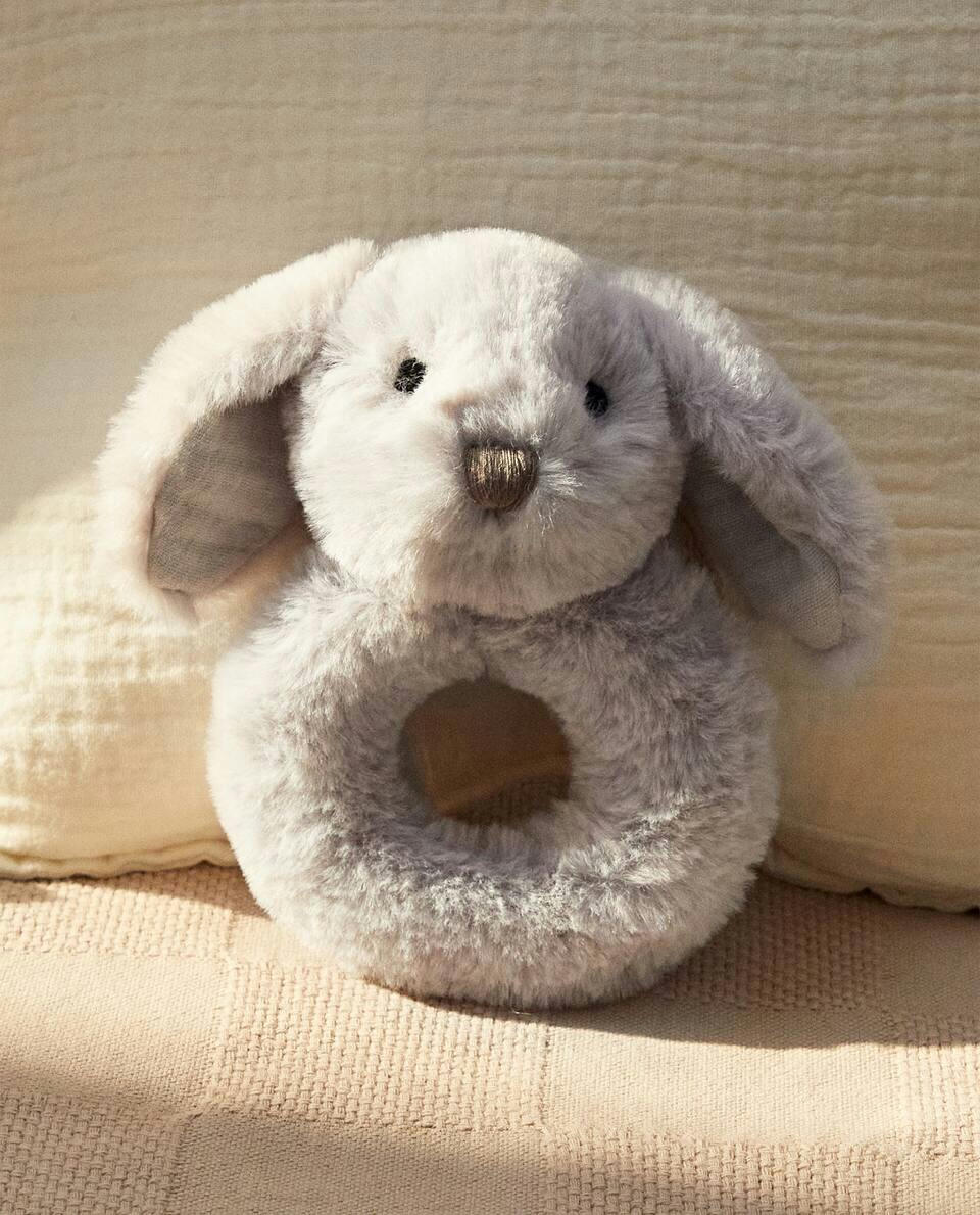 CHILDREN’S RABBIT SOFT TOY RATTLE