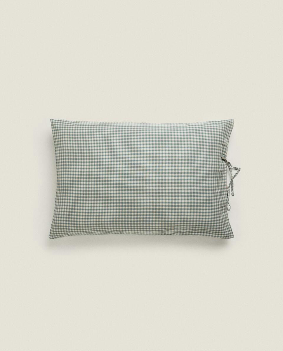 CHILDREN’S GINGHAM MUSLIN PILLOWCASE