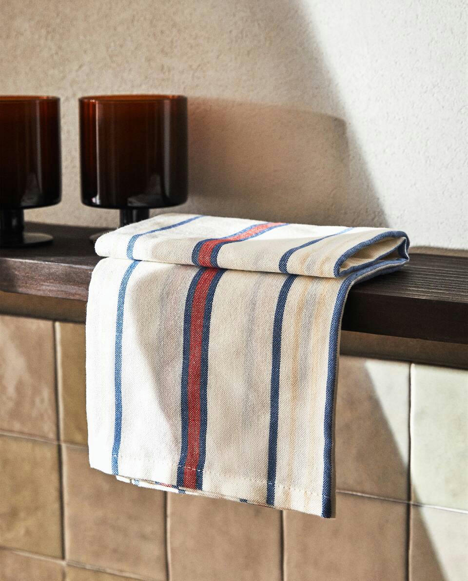STRIPED COTTON TEA TOWELS (PACK OF 2)