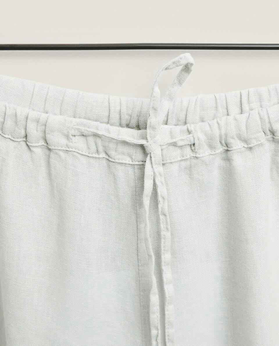 CROPPED LINEN TROUSERS