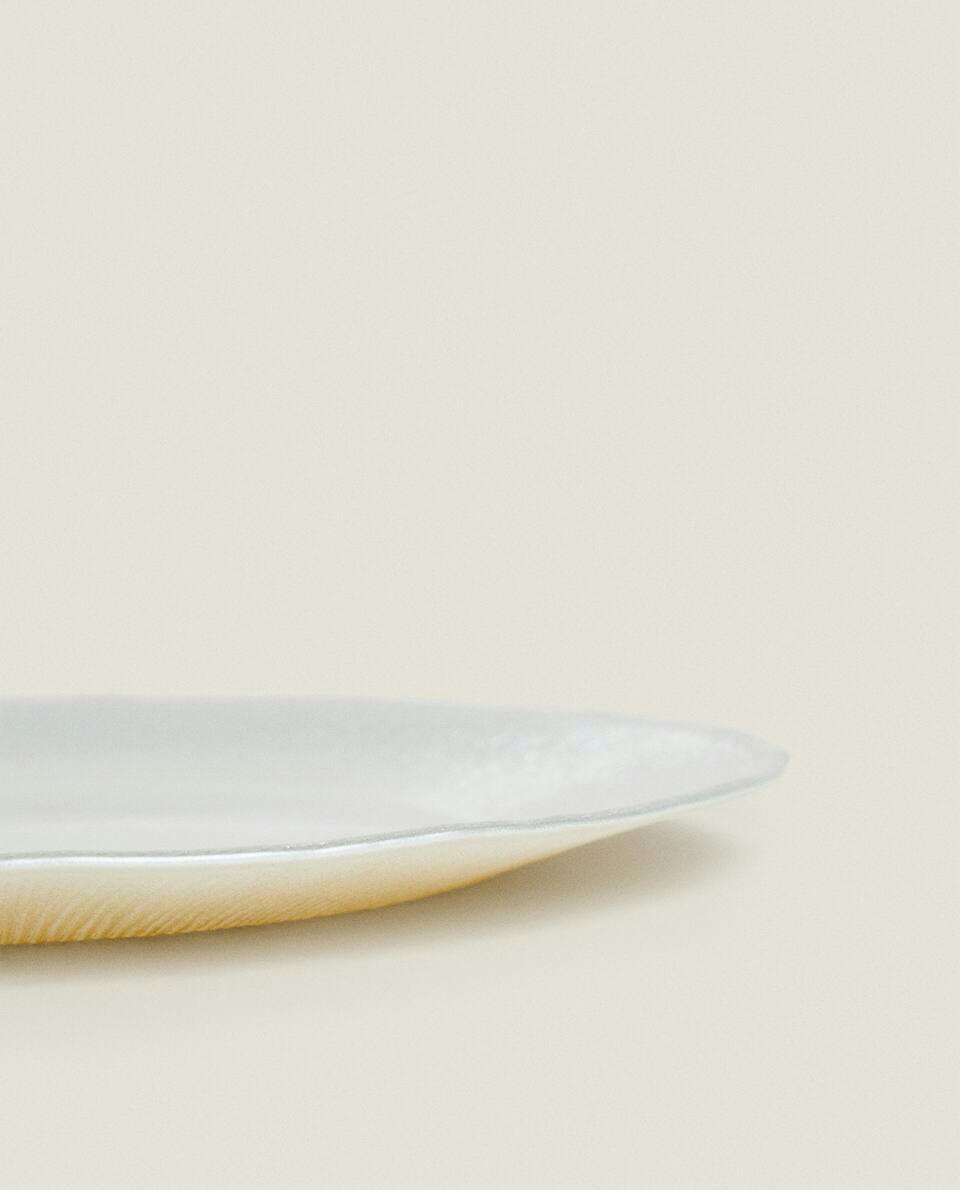 CHRISTMAS GLITTER GLASS SERVICE PLATE