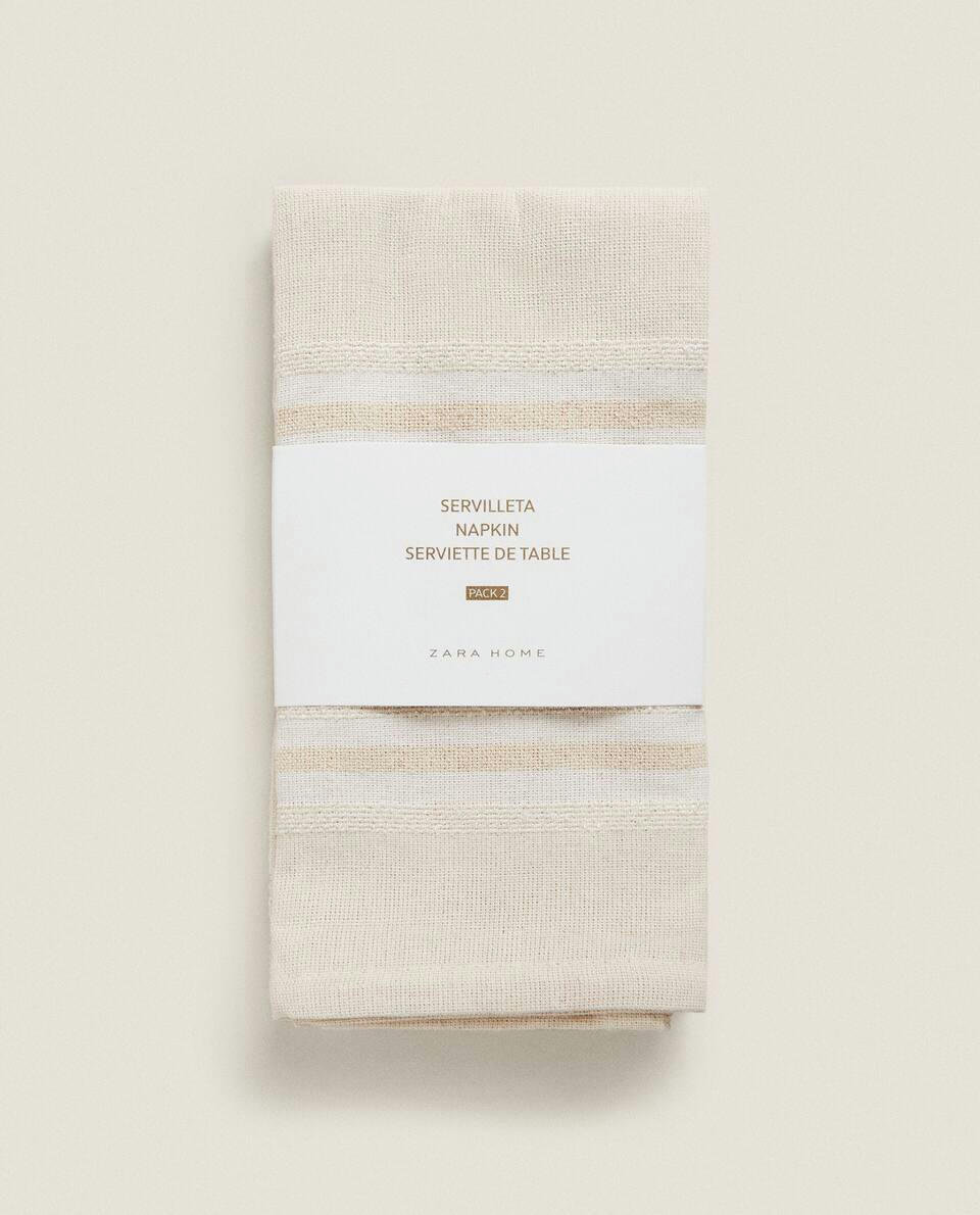 COTTON DYED THREAD NAPKINS (PACK OF 2)