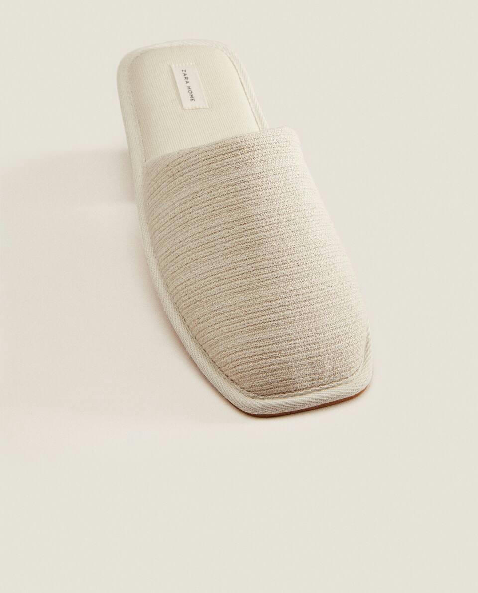 SQUARE TOE FABRIC SLIPPERS