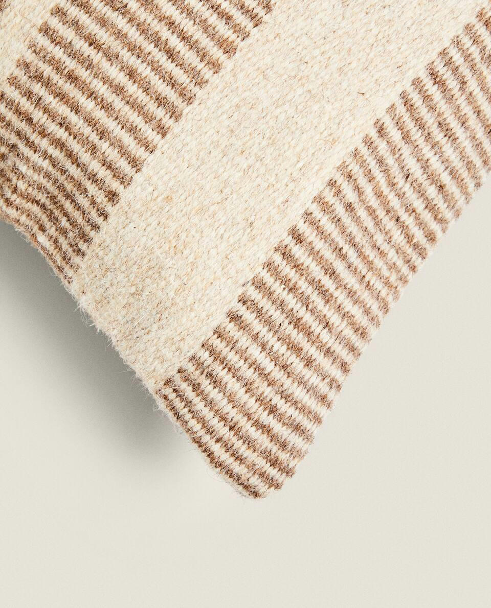 LINED WOOL BLEND CUSHION COVER