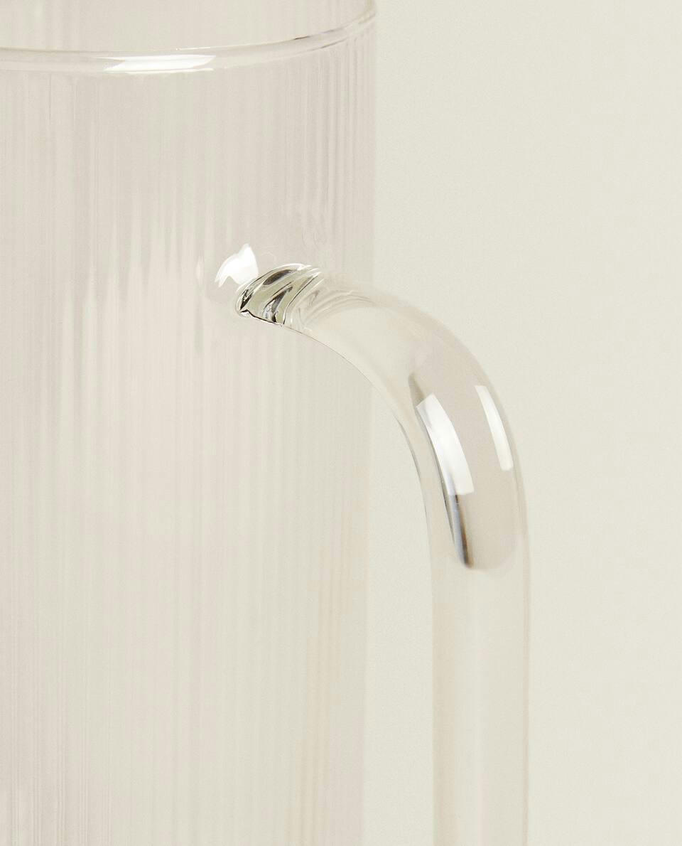 BOROSILICATE GLASS JUG WITH LINE DESIGN