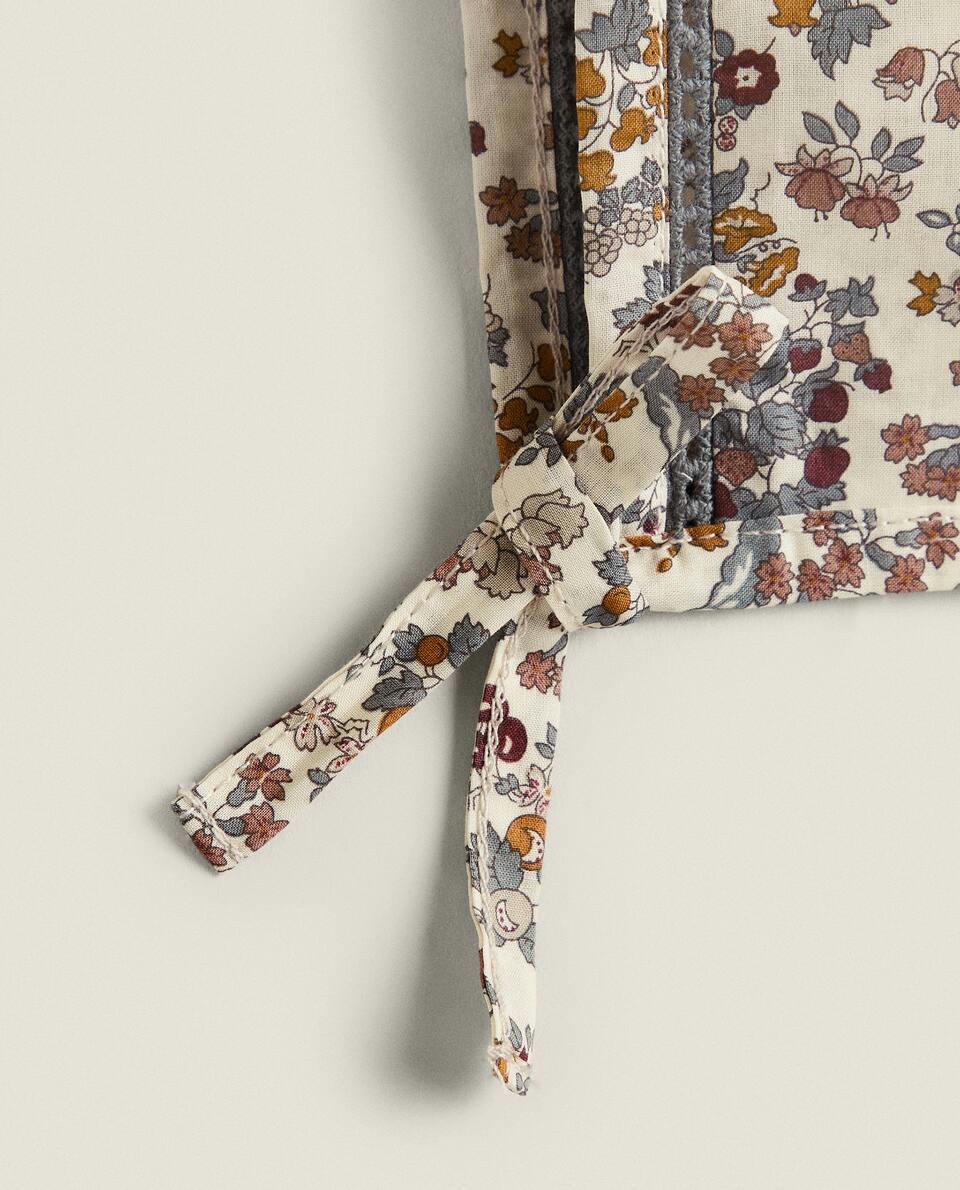 FLORAL PRINT FABRIC CHILDREN'S BONNET