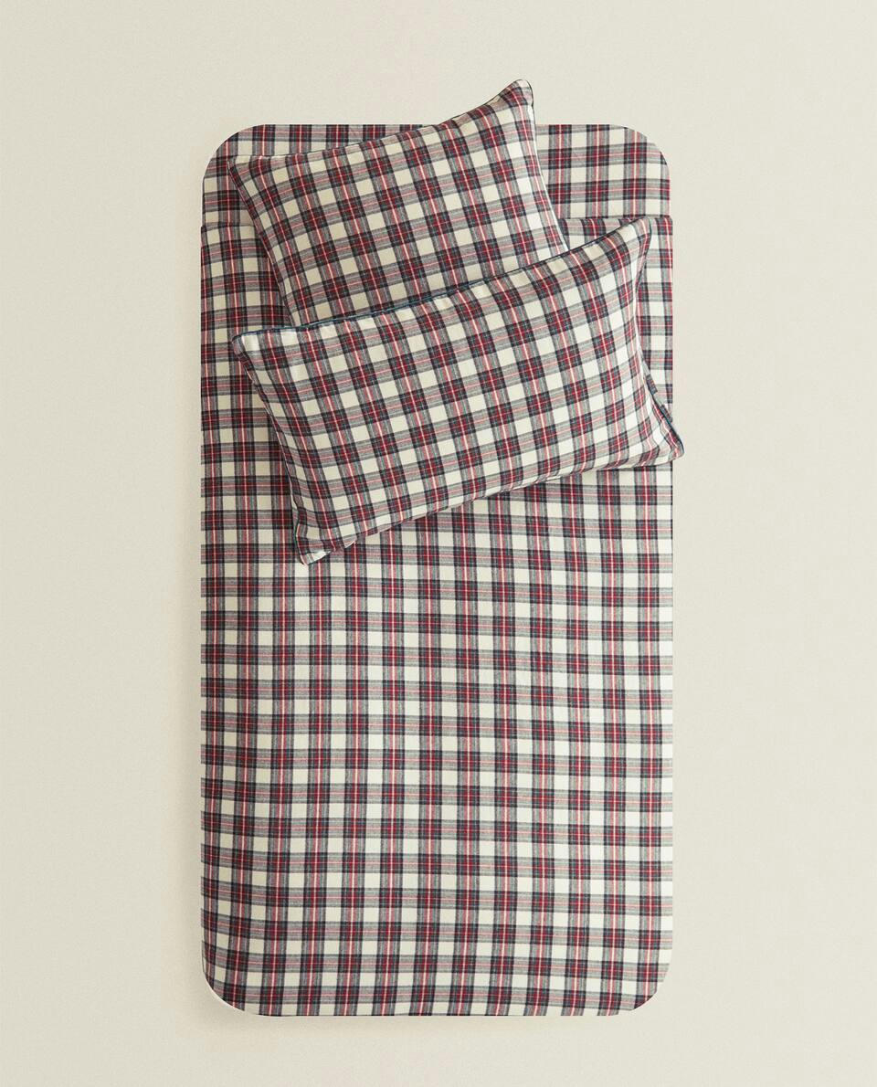 CHRISTMAS TARTAN FLANNEL DUVET COVER