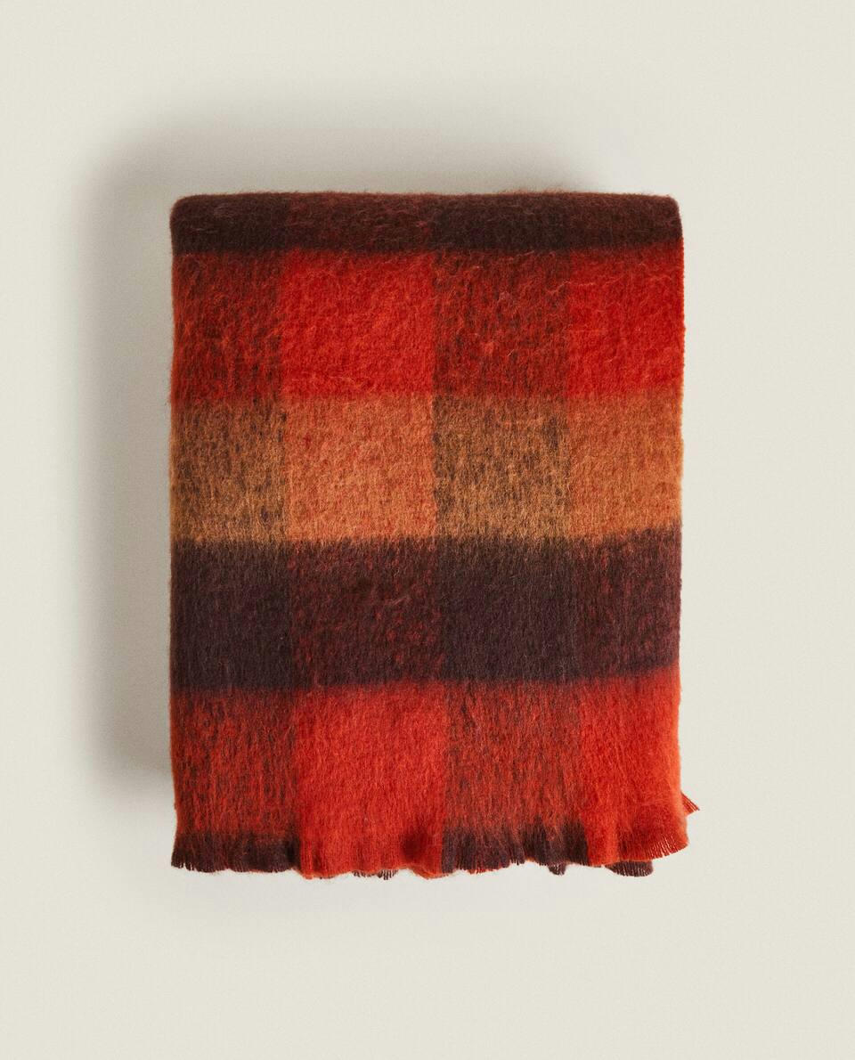 FRAYED CHECKED BLANKET