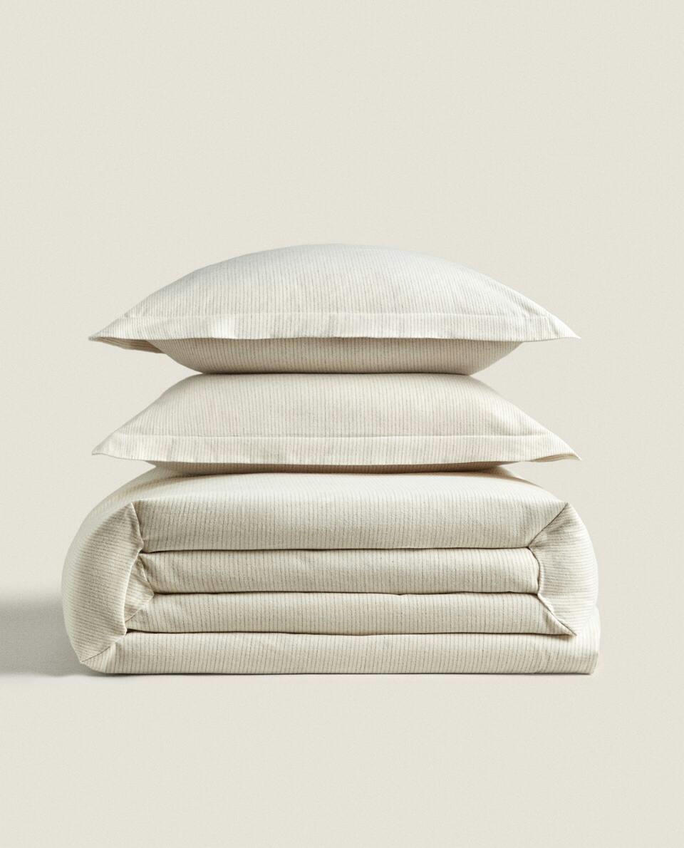 STRIPED FLANNEL DUVET COVER