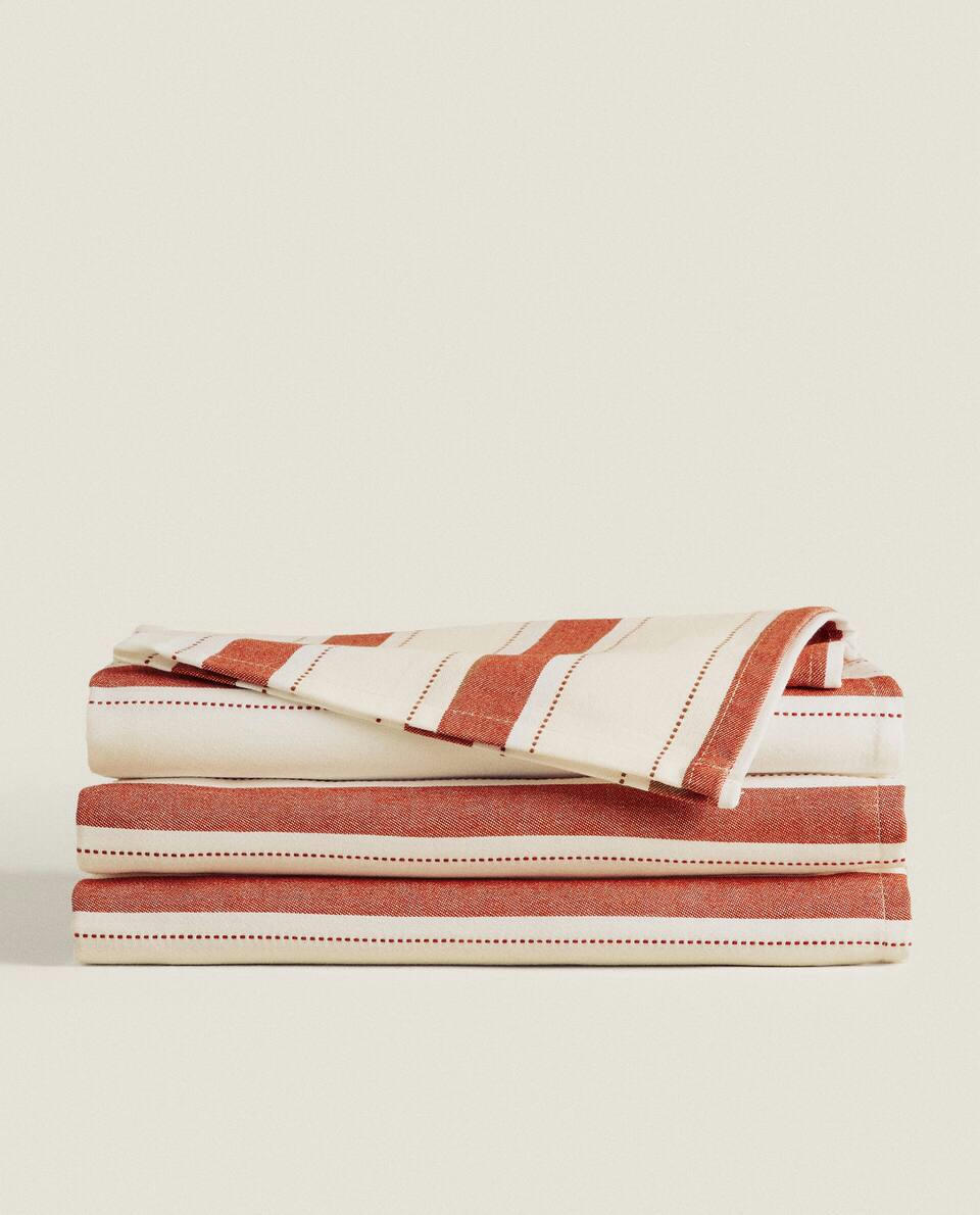 DYED THREAD STRIPED TABLECLOTH