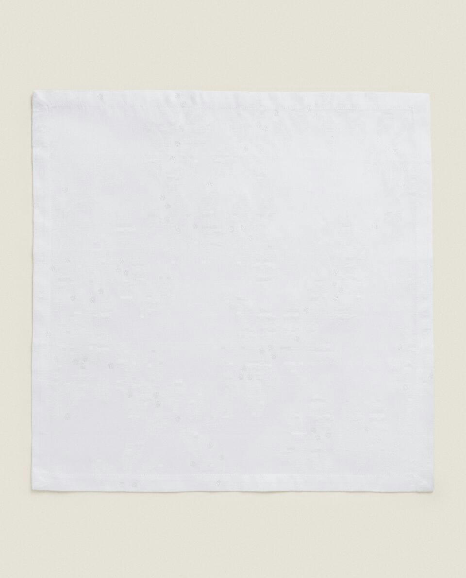 PACK OF GLITTERY CHRISTMAS FLORAL JACQUARD NAPKINS (PACK OF 2)