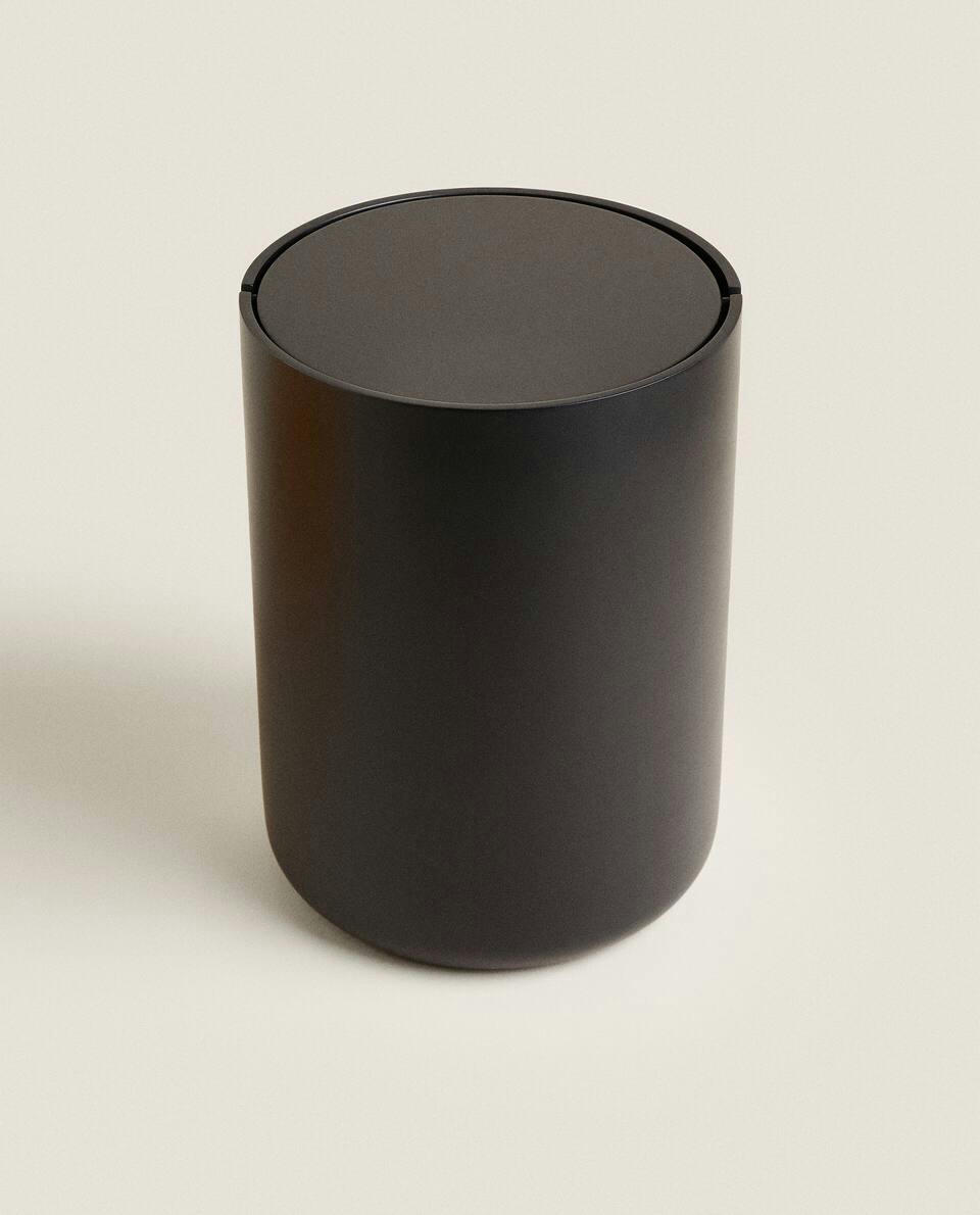 LARGE BLACK RESIN WASTEPAPER BIN