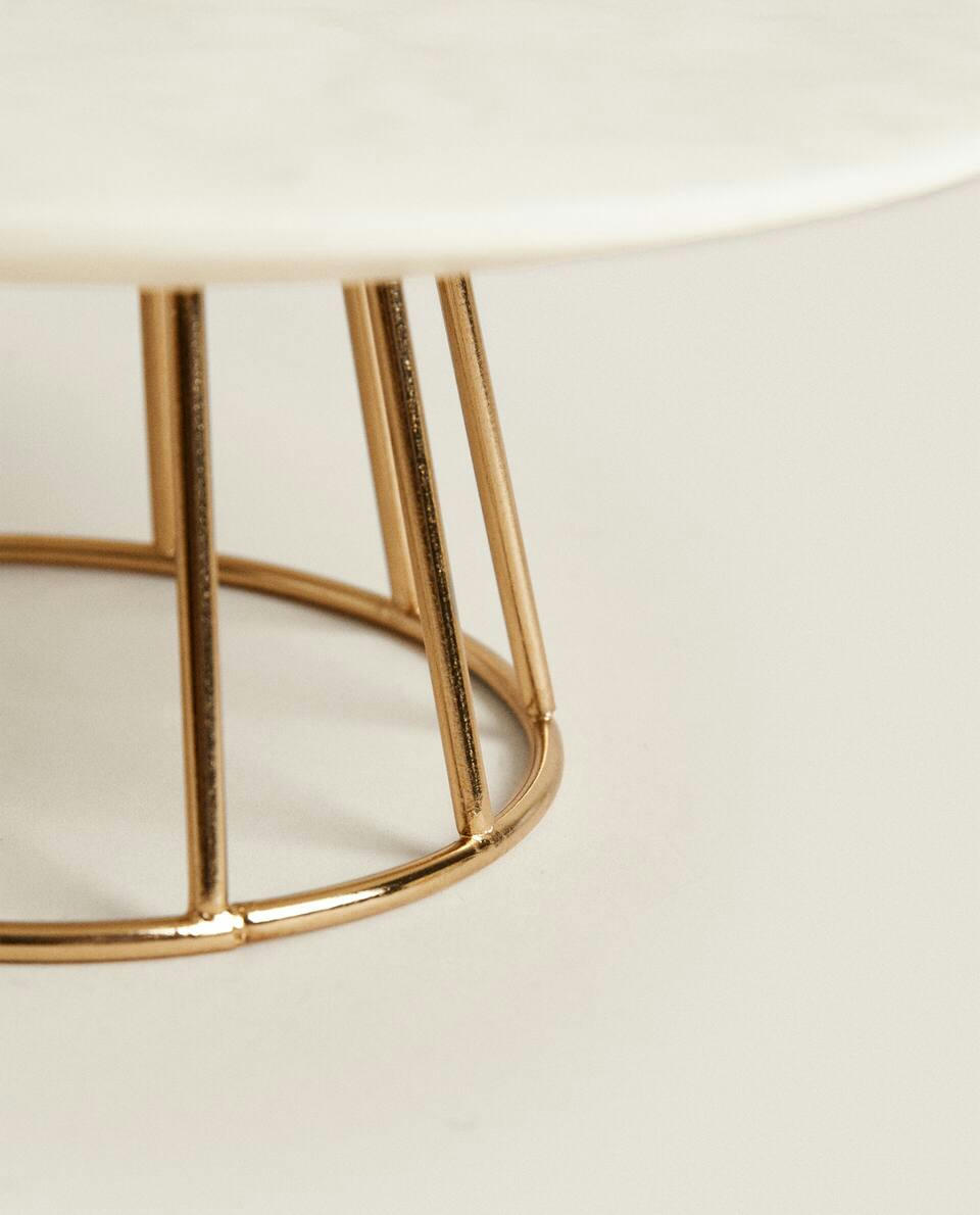 MARBLE AND METAL TEALIGHT HOLDER