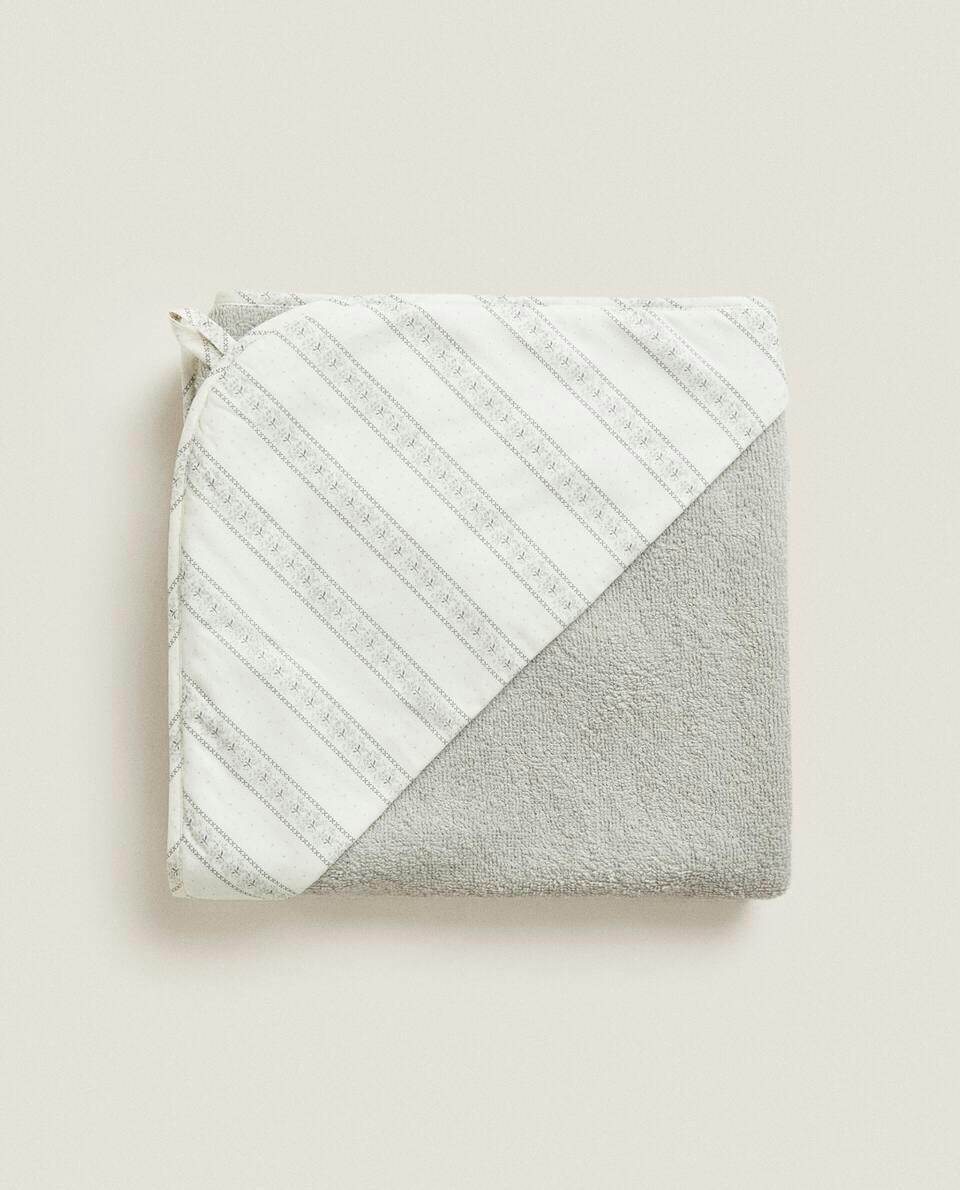 BABY CAPE WITH FLORAL BORDER