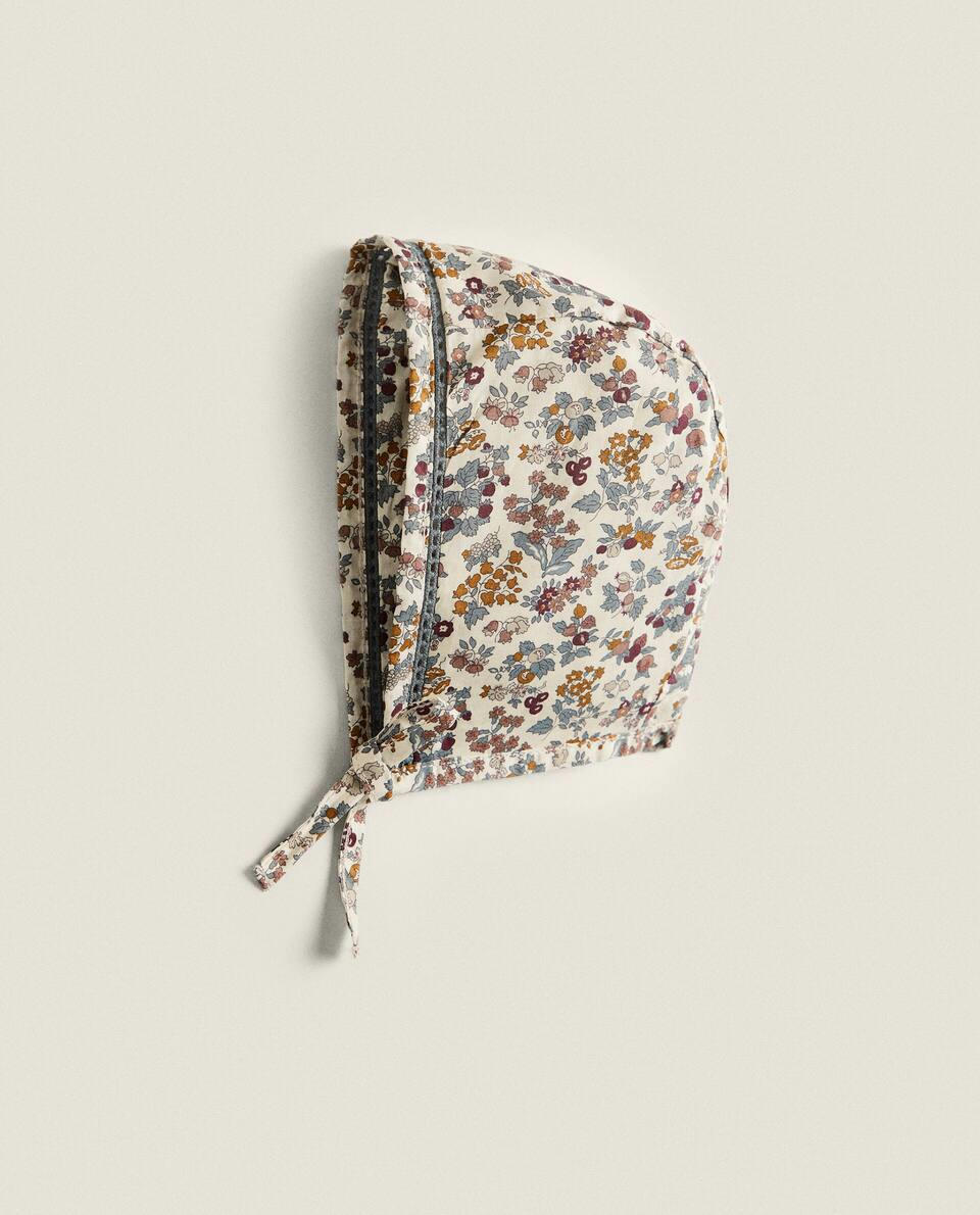 FLORAL PRINT FABRIC CHILDREN'S BONNET