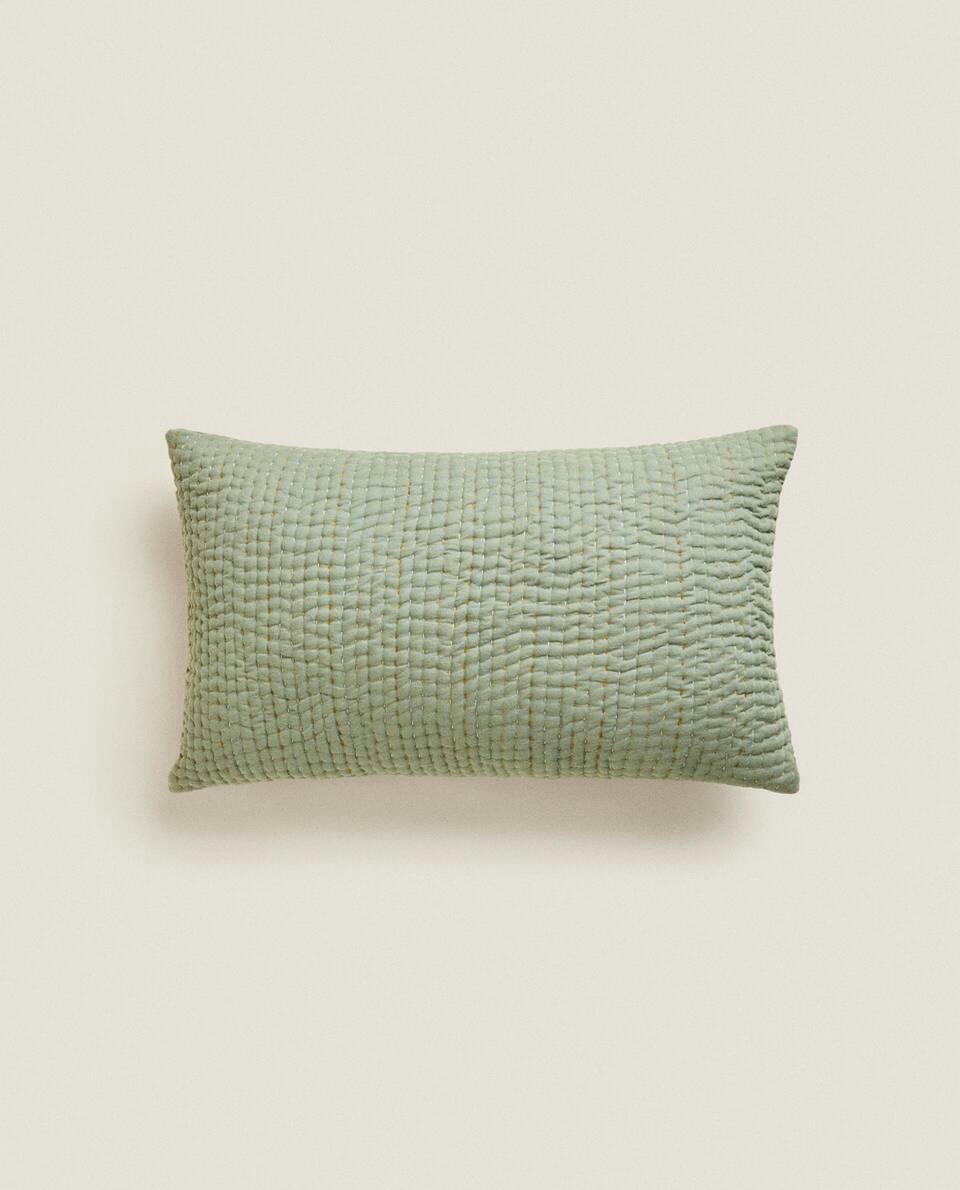 CUSHION COVER WITH TOPSTITCHING