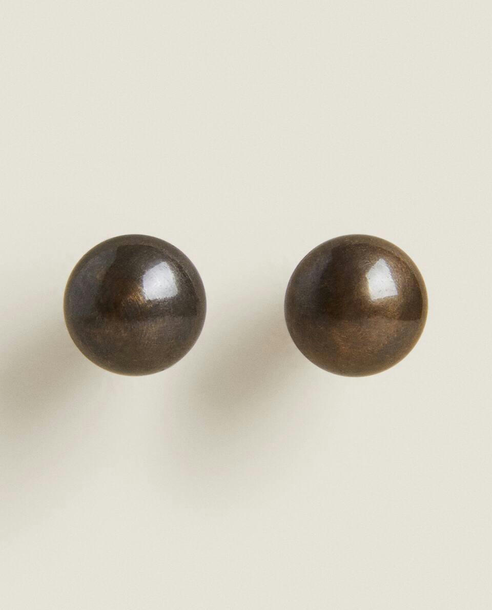 GREY BRASS DOOR KNOB (PACK OF 2)