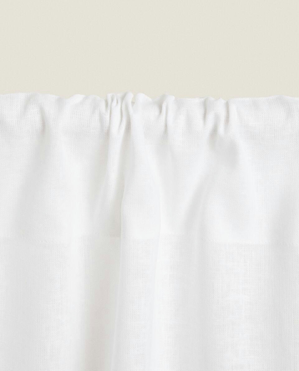 HEMSTITCHED LINEN CURTAIN