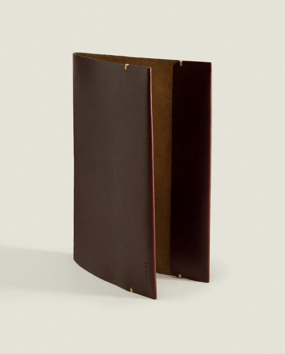 LEATHER BOOK COVER WITH TOPSTITCHING