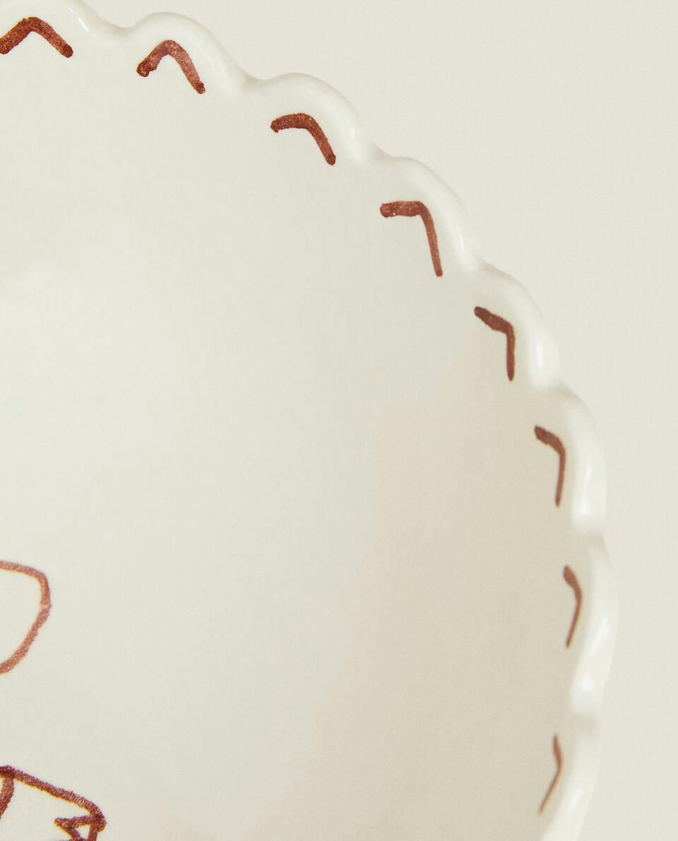 STONEWARE BOWL WITH MOTIFS
