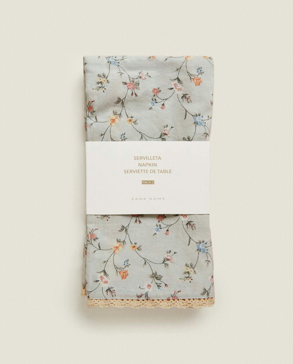 MINI FLORAL PRINT NAPKIN (PACK OF 2)