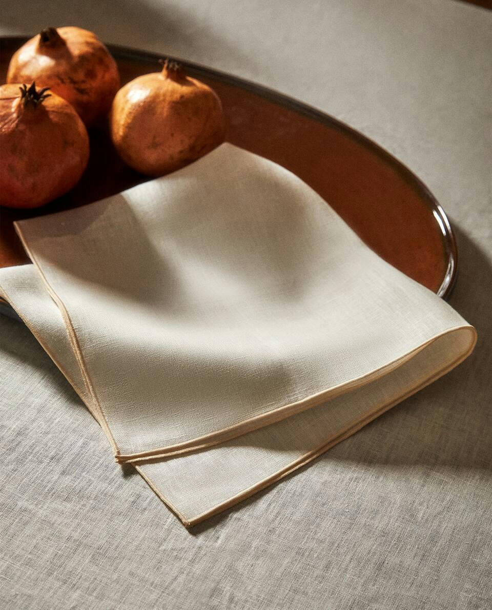 LINEN NAPKIN WITH PIPPING (PACK OF 2)