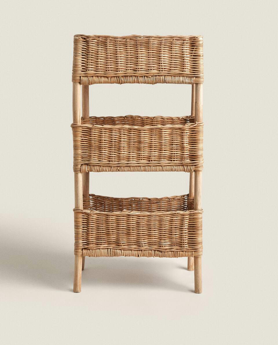 RATTAN STORAGE RACK