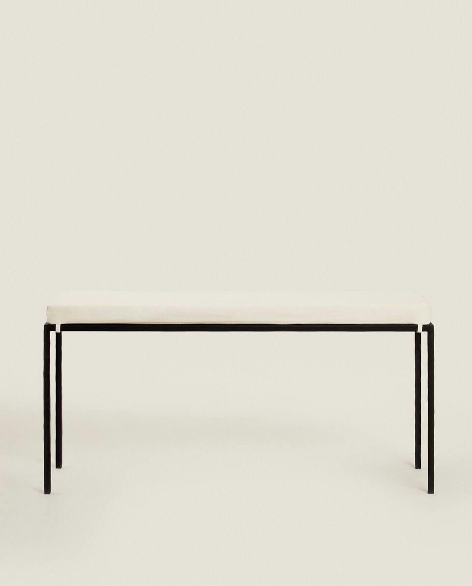 METAL BENCH WITH CUSHION