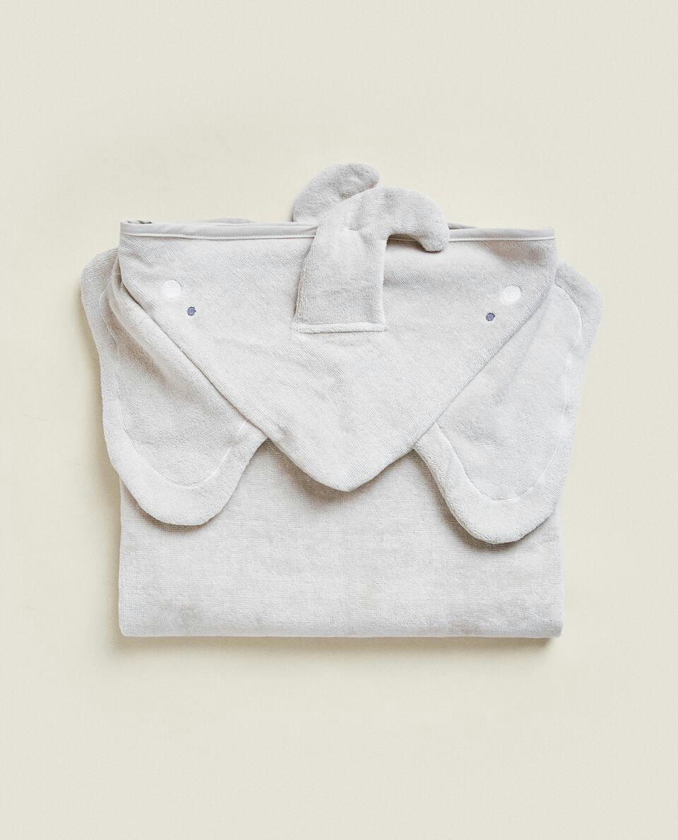 ELEPHANT VELOUR HOODED TOWEL