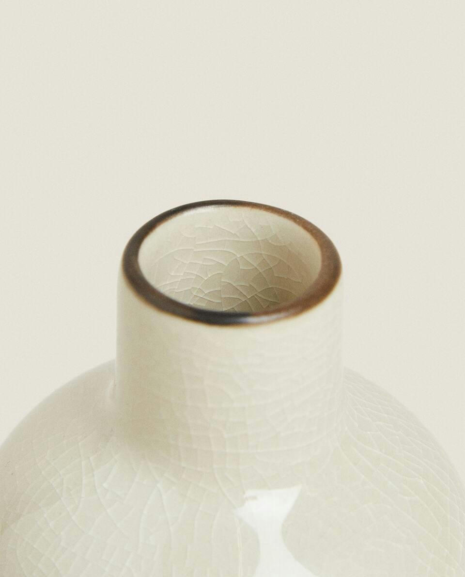 STONEWARE CRACKLED VASE