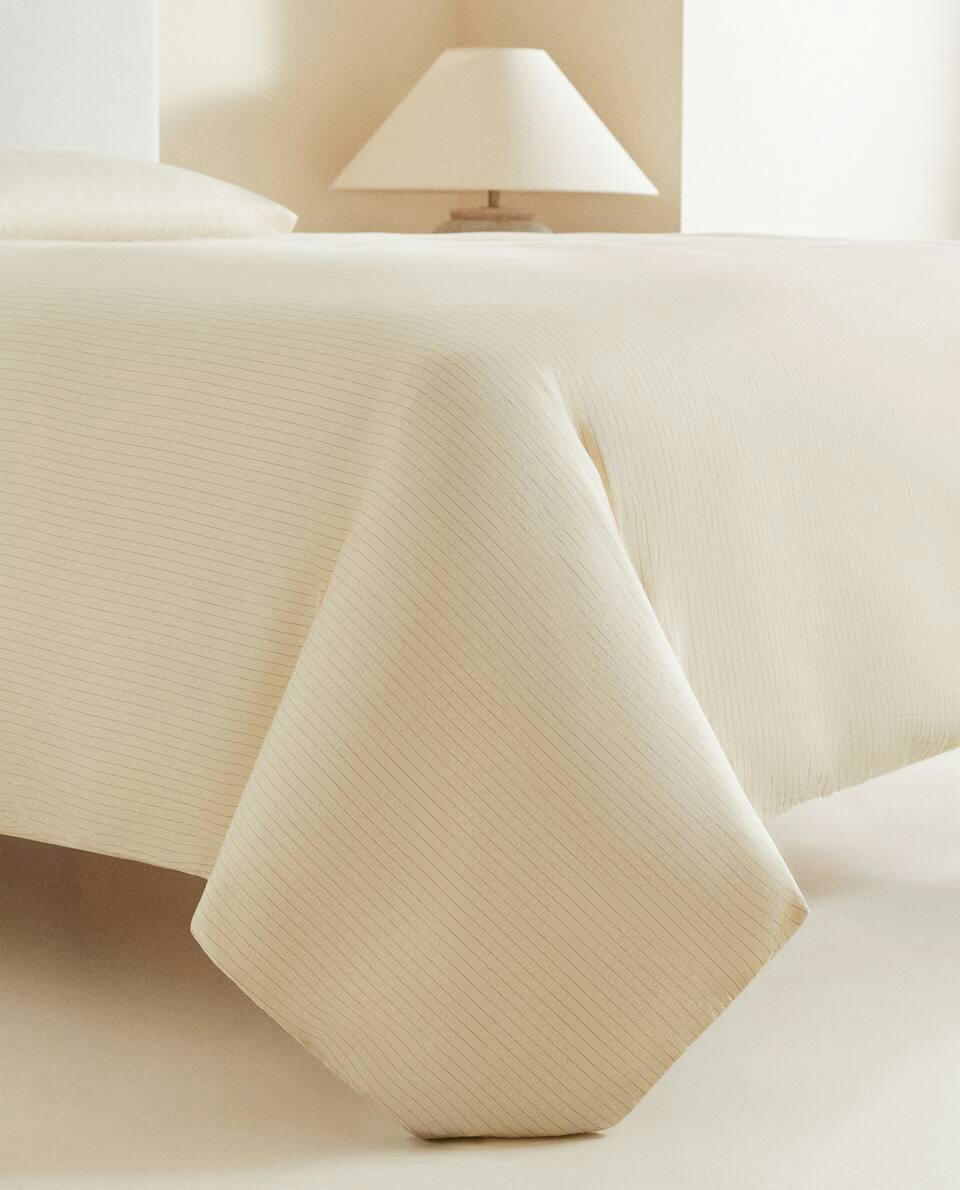 (300 THREAD COUNT) STRIPED WASHED SATEEN DUVET COVER