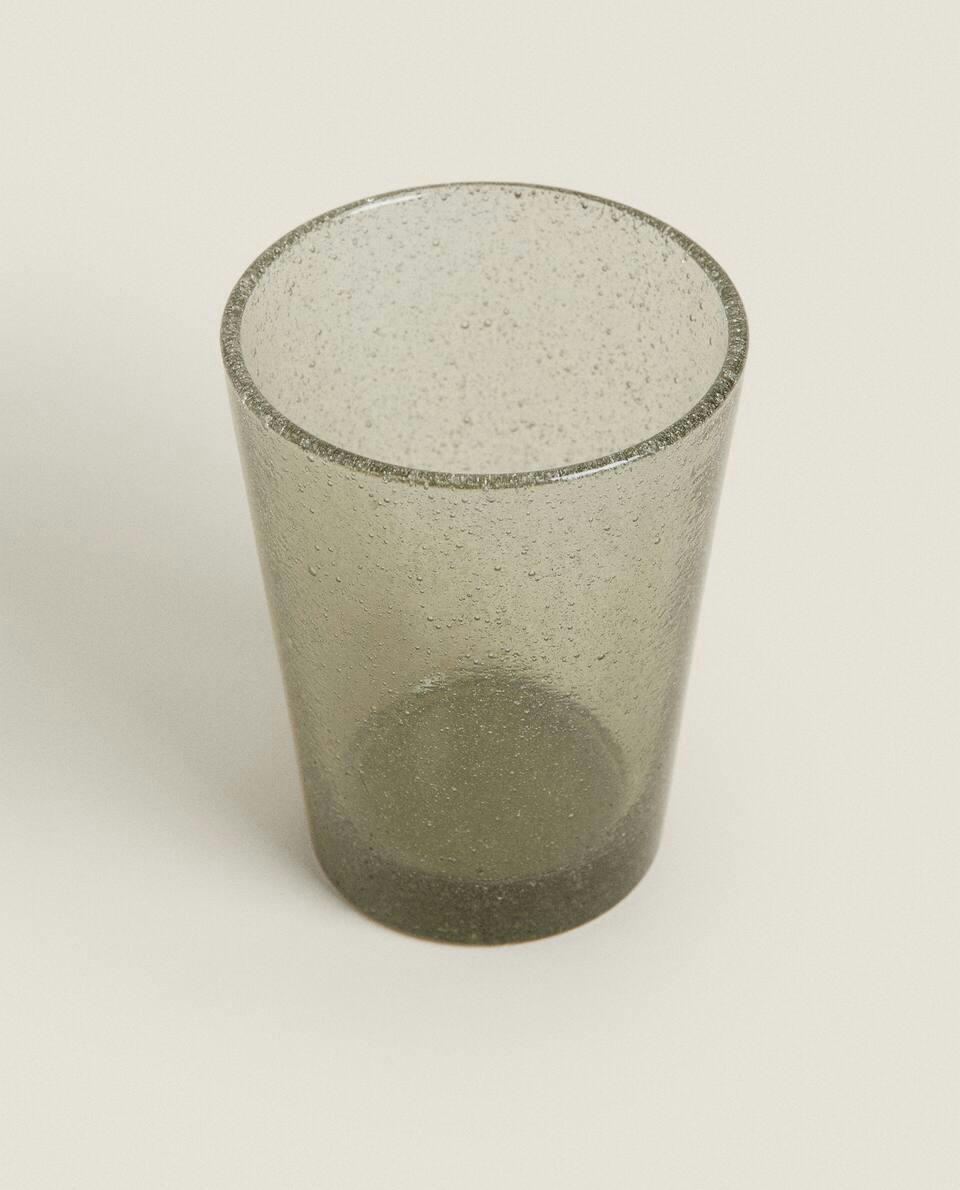 BUBBLE-EFFECT GLASS TUMBLER