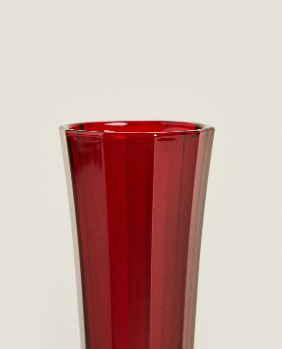 CHRISTMAS FACETED GLASS FLUTE