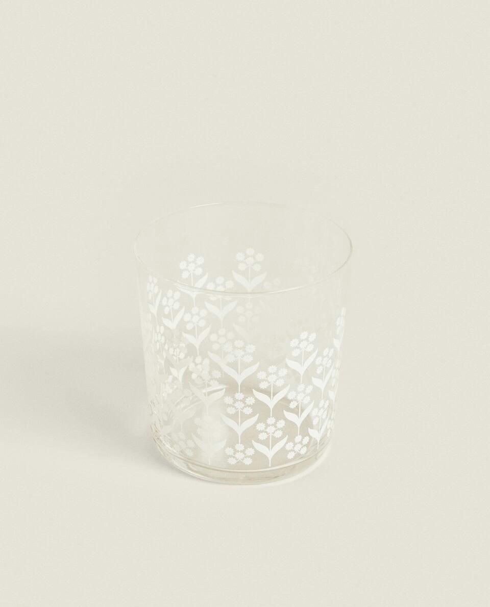 FLORAL GLASS TUMBLER