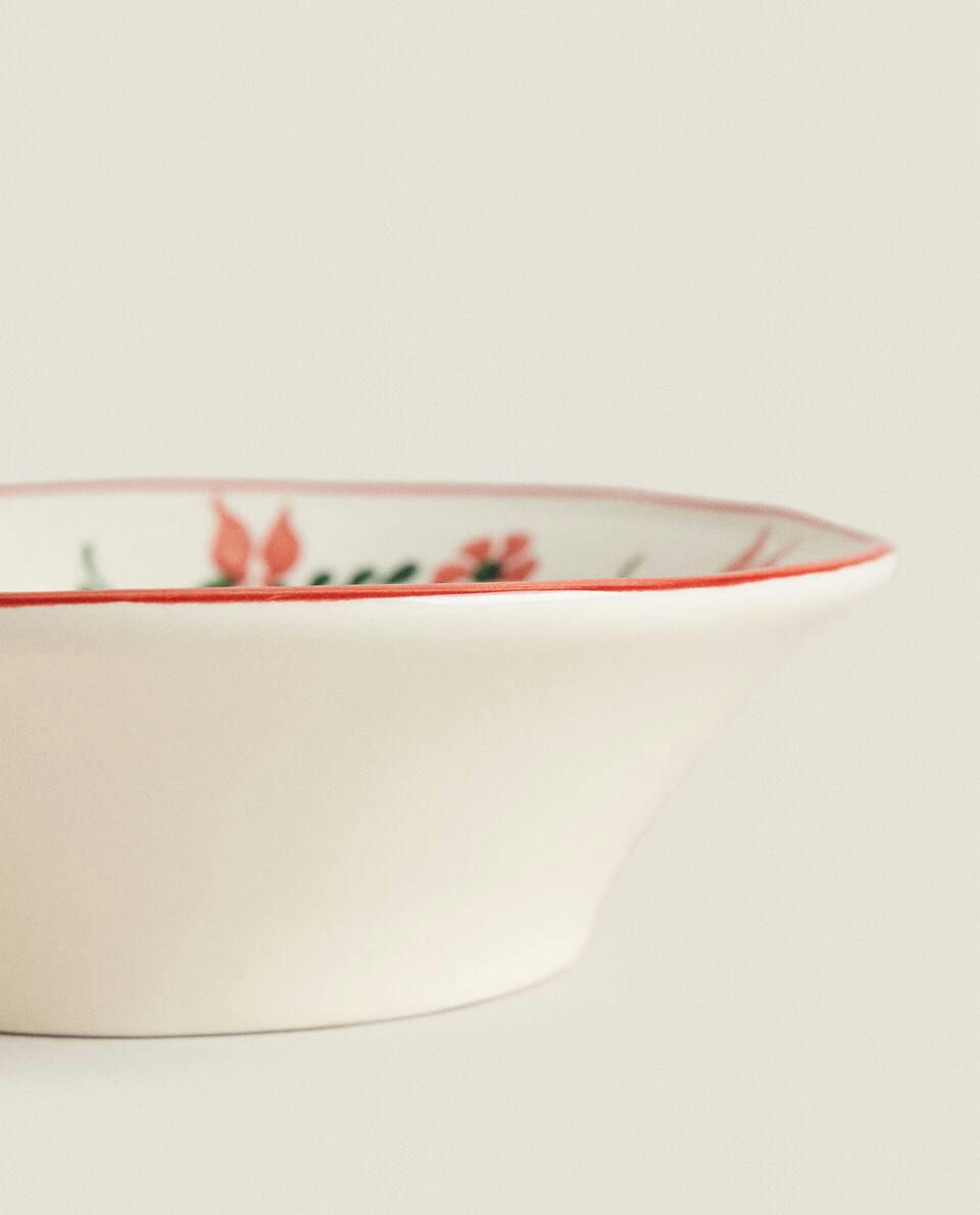 FLORAL EARTHENWARE BOWL