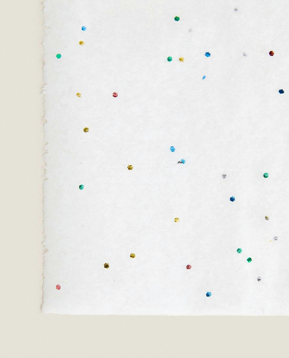 MULTICOLOURED GLITTER CHRISTMAS WRAPPING PAPER