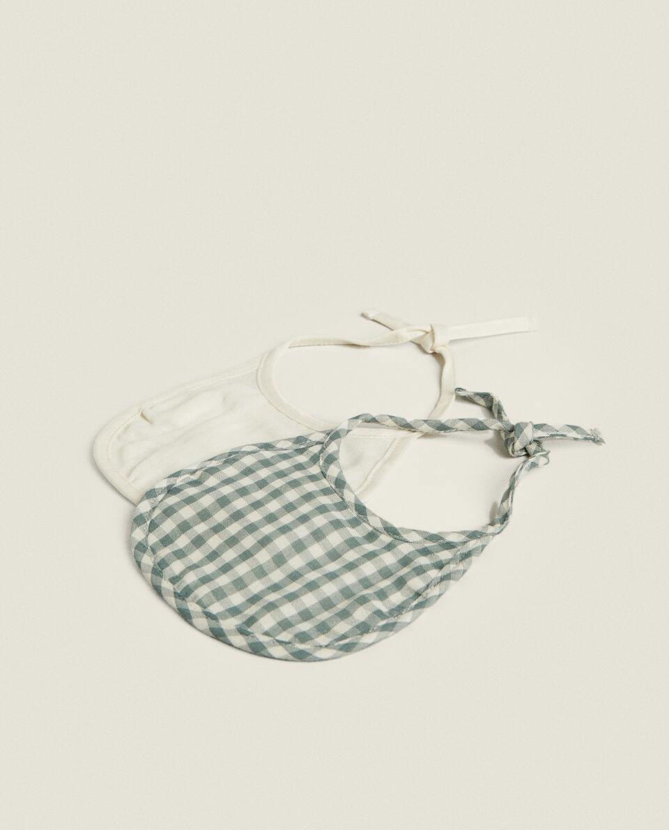 GINGHAM BIB (PACK OF 2)