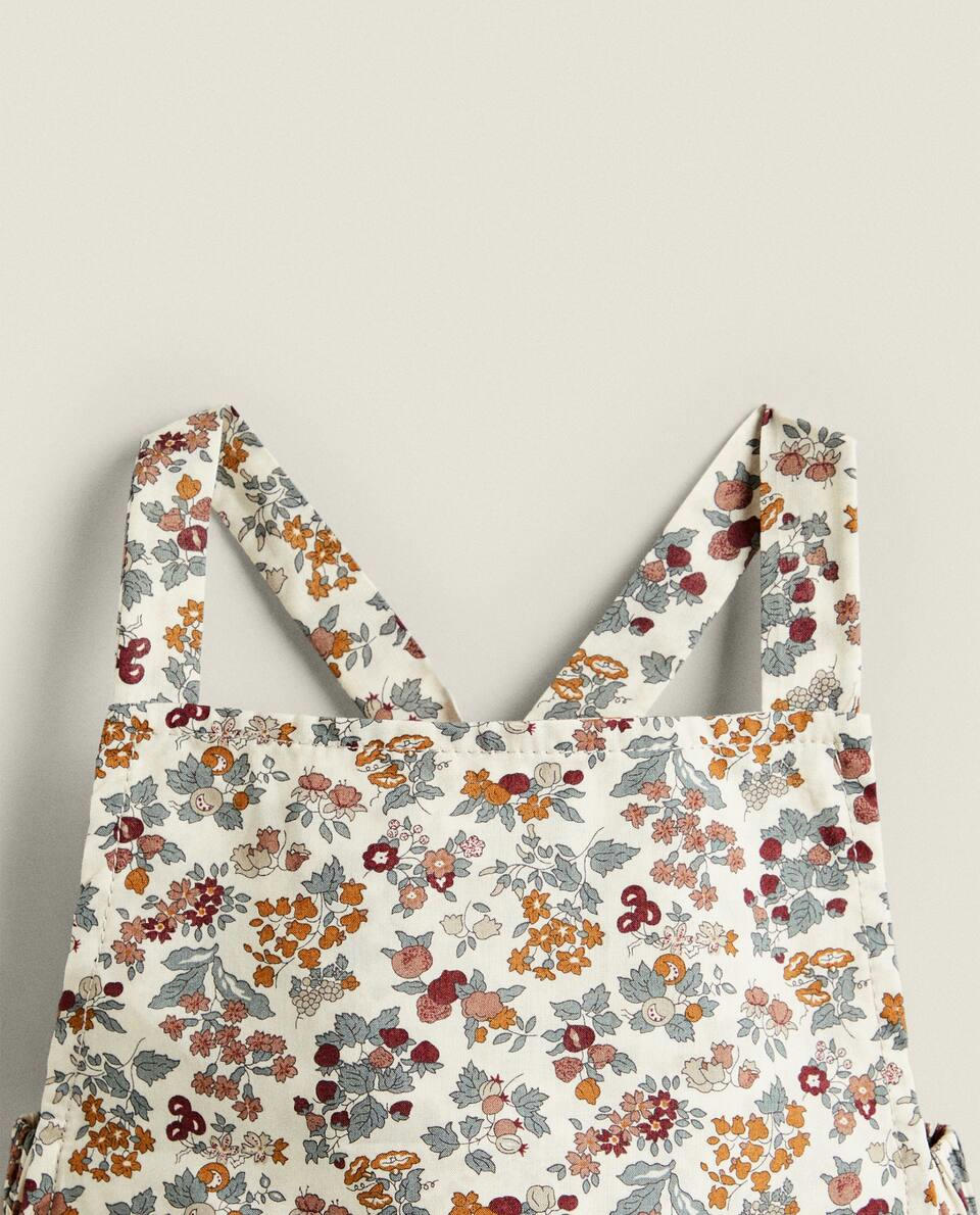 FLORAL PRINT FABRIC CHILDREN'S DUNGAREES
