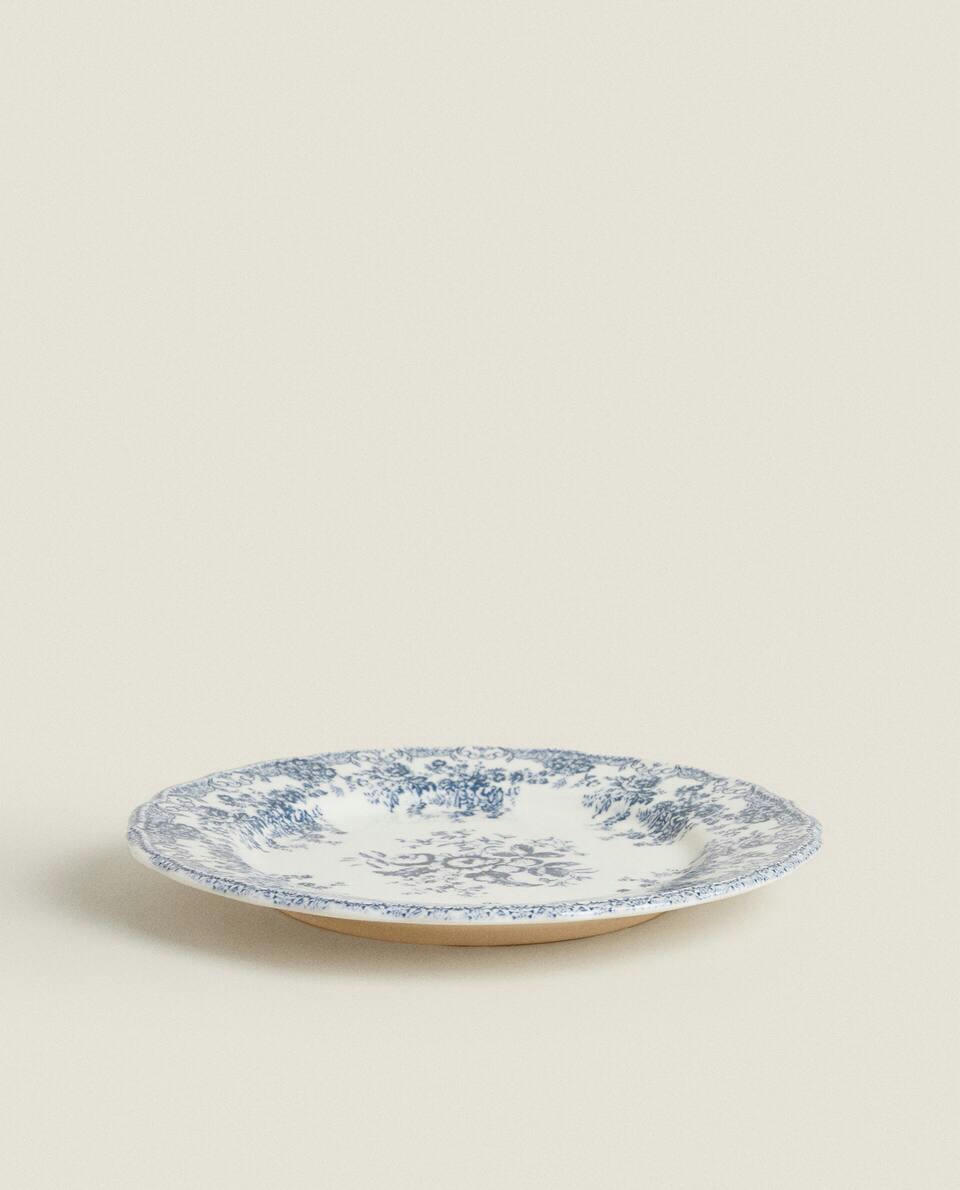FLORAL EARTHENWARE DINNER PLATE