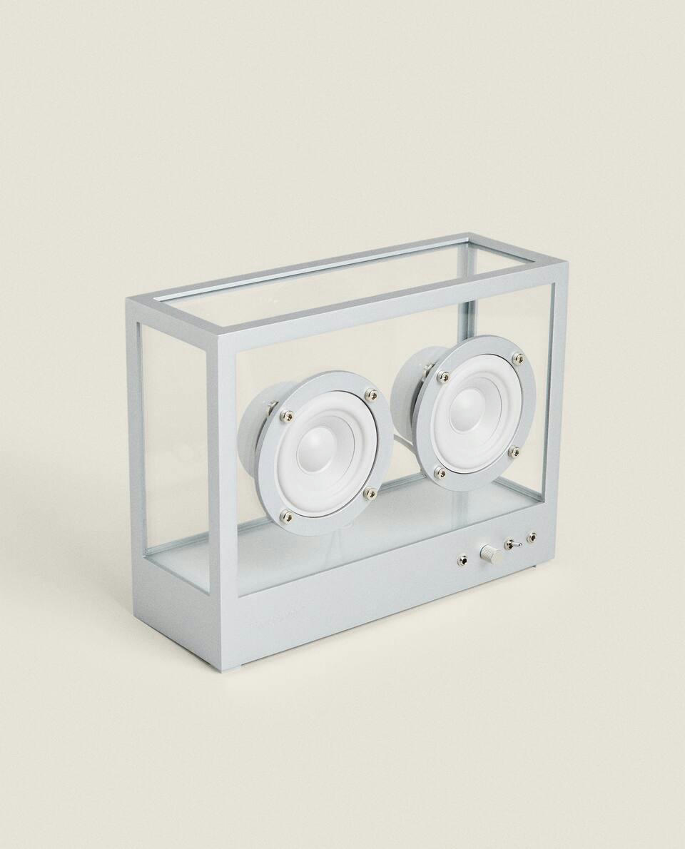 SMALL TRANSPARENT ALUMINIUM GLASS SPEAKER