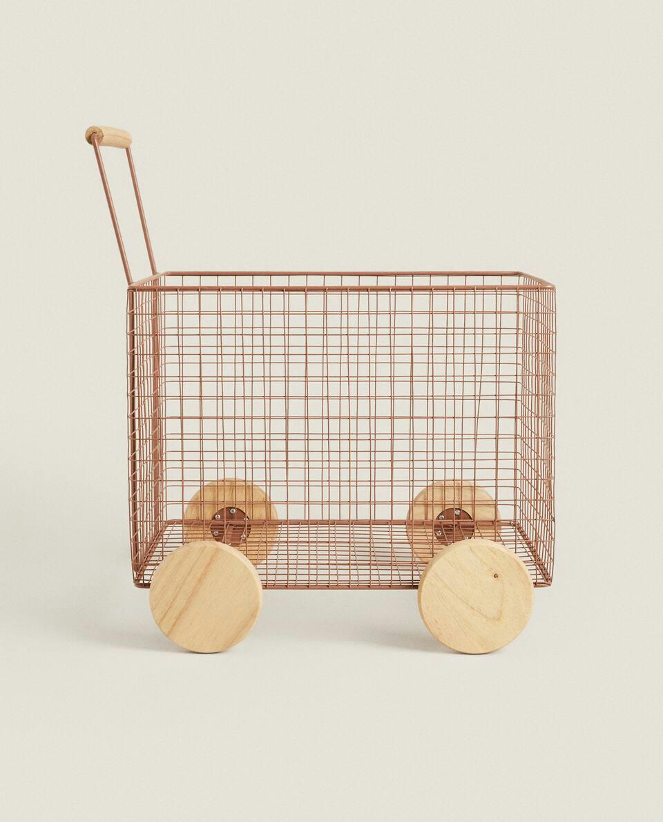 METAL TROLLEY WITH WHEELS