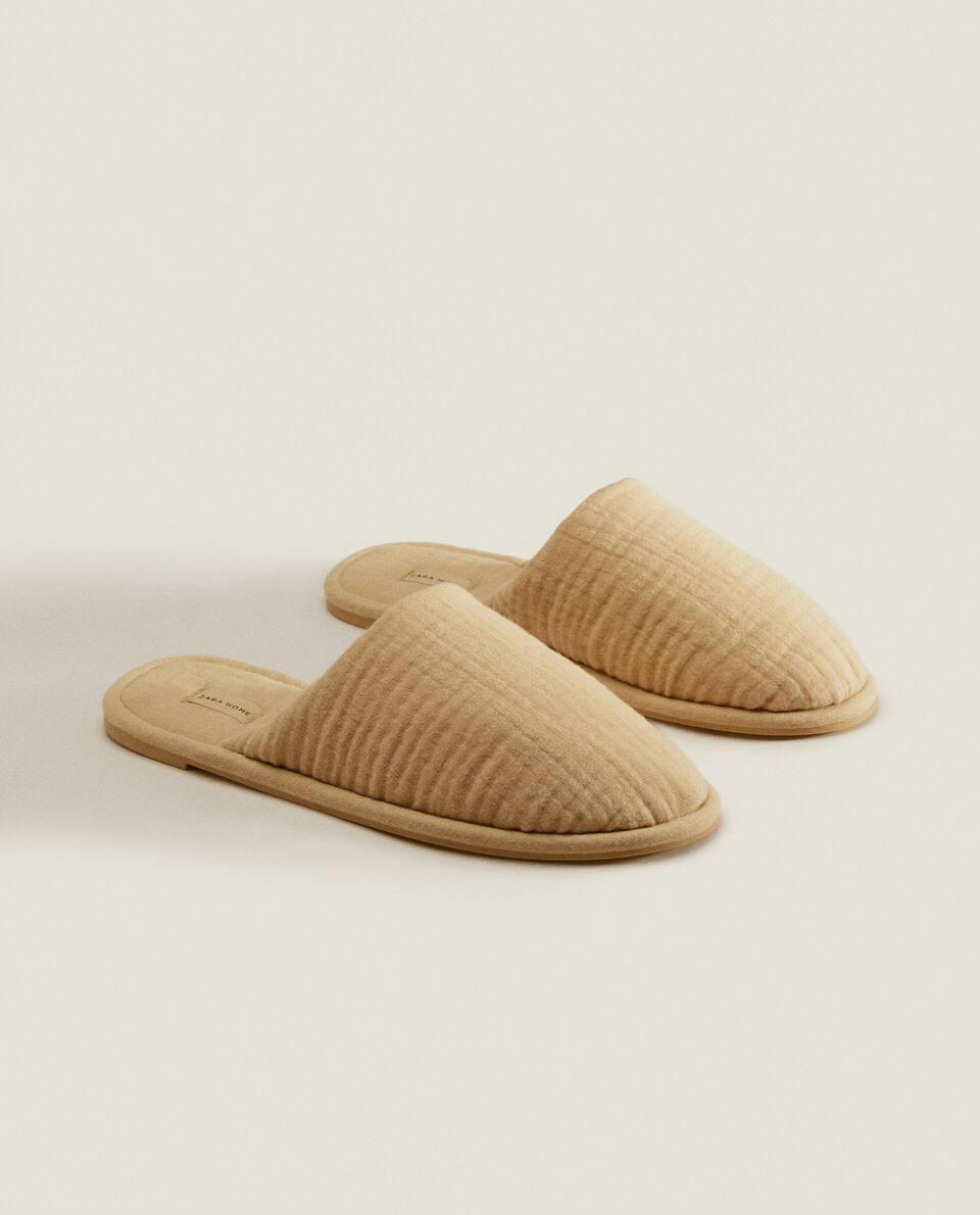 COTTON MUSLIN SLIPPERS