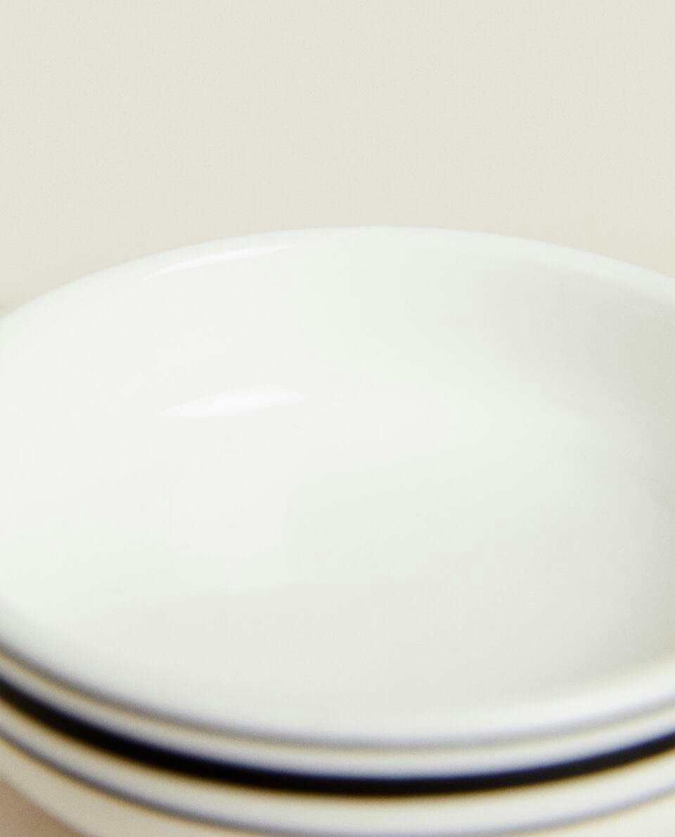 STONEWARE BOWL WITH LINES