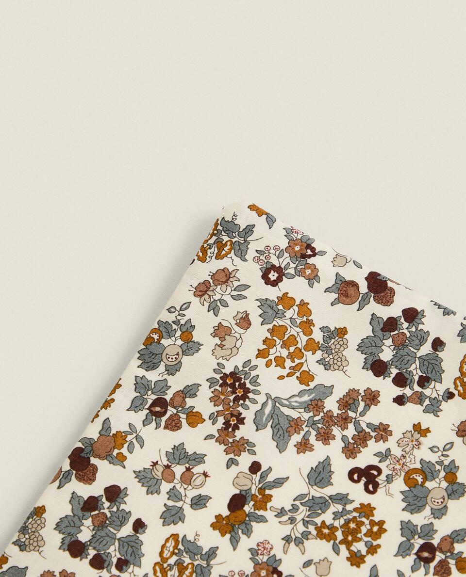 FLORAL PRINT FABRIC CHILDREN’S MINI COT SET (SET OF 2)