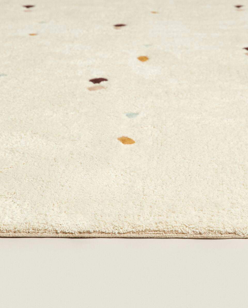 MULTICOLOURED EMBROIDERED SQUARES RUG